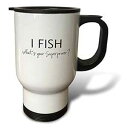 3dRose tm_184943_1 I Fish What's Your Superpower Funny Fishing Love Gift for Fisherman トラベルマグ、14オンス、ホワイト 3dRose tm_184943_1 I Fish What's Your Superpower Funny Fishing Love Gift for Fisherman Travel Mug, 14