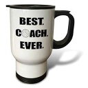 3dRose tm_195231_1 Volleyball Best Coach Ever Travel Mug, 14-Ounce, Stainless Steel