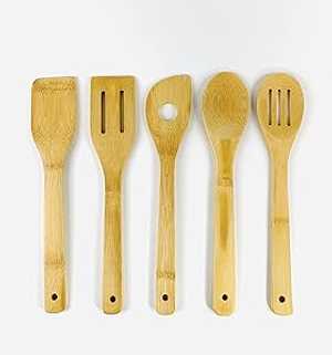 JapanBargain、竹製キッチン用品セット 調理器具セット ノンスティック調理器具用調理スパチュラ フォ..