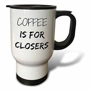 3dRose tm_218481_1 Coffee is for Closers トラベル マグ、14 オンス、ホワイト 3dRose tm_218481_1 Coffee is for Closers Travel Mug, 14 oz, White