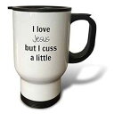 3dRose I Love Jesus But I Cuss a Little トラベル マグ、14 オンス、ホワイト 3dRose I Love Jesus But I Cuss a Little Travel Mug, 14 oz, White