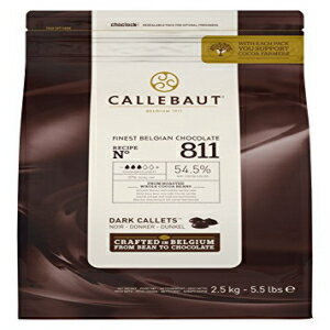 Callebaut No 811 最高級ベルギー産ダークチョコレート カレ クーベルチュール 54.5% - 2.5Kg Callebaut No 811 Finest Belgian Dark Chocolate Callets Couverture 54.5% - 2.5Kg