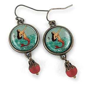 Loteria Mermaid-La Sirena イヤリング The Divine Iguana Loteria Mermaid- La Sirena Earrings Loteria Mermaid-La Sirena イヤリング The Divine Iguana Loteria Mermaid- La Sirena Earrings