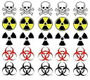 PremiumTT temporary tattoos Warning Symbol Temporary Tattoos: Biohazard, Radiation, Poison Halloween Tattoo
