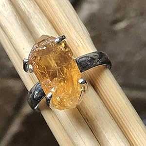 ナチュラル ゴールデン シトリン 925 ソリッド スターリング シルバー クラスター リング サイズ 5.5 Natural Rocks by Kala Natural Golden Citrine 925 Solid Sterling Silver Cluster Ring Size 5.5