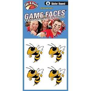 Fan A Peel Georgia Waterless Peel & Stick Temporary Spirit Tattoos 4-Piece Gold/Black Buzz Fan A Peel Georgia Waterless Peel & Stick Temporary Spirit Tattoos 4-Piece Gold/Black Buzz