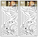 Rareeasy Waterproof Tattoo Sticker Tattoos 2 Sheets Black Small mini Stars plane...