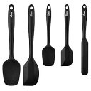 HOTEC Food Grade Silicone Rubber Spatula Set for Kitchen Baking, Cooking, and Mi...