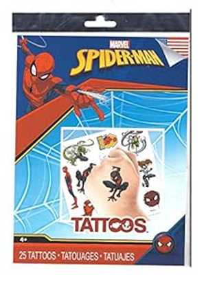 スパイダーマン 一時的なタトゥー - 25 カウント by Saavi Savvi Stuff Spiderman Temporary Tattoos -25 Count by Saavi