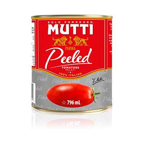 Mutti Whole Peeled Tomatoes (Pelati), 28 oz. / 1 Pack / Italy s #1 Brand of Tomatoes / Fresh Taste for Cooking / Canned Tomatoes / Vegan Friendly & Gluten Free / No Additives or Preservatives