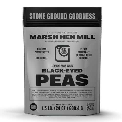 Marsh Hen Mill Black Eyed Peas / Heirloom Variety w/Savory, Nutty Flavor / Dried Legumes for Soup, Stews & Southern Dishes / High Protein & Micronutrients / Gluten-Free, No Preservatives / 24 Oz Pack