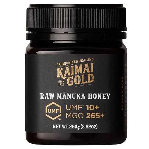 Kaimai Gold Raw Manuka Honey, MGO 265+, New Zealand Honey, Non-GMO, Traceable from Hive to Hand, Daily Wellness Support - 250g (8.82 Oz)