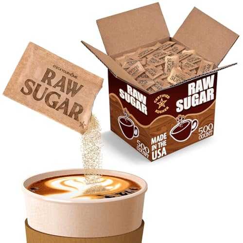 Stock Your Home Bulk Sugar Packets, 500 Count - Individual Servings of Turbinado Sugar Packets for Coffee & Tea, Granulated Brown Raw Sugar Packs Great for Restaurants, Coffee Shops, Offices, and More