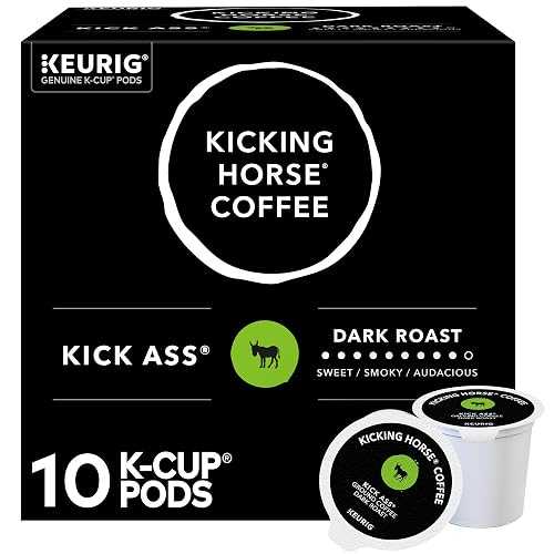 Kicking Horse Coffee, Kick Ass, Single Serve Keurig K-Cup Pods, Dark Roast Coffee, 10-Count Box