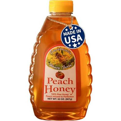 Peach Honey - Made from 100% Pure, Raw, & Unfiltered Honey, Peach-Infused to Perfection - 32 oz - Sweetwater Creek Honey Farm - Beekeeper Owned and Operated, 100% U.S. Honey - Sweet, Peachy Flavor, Natural Sweet