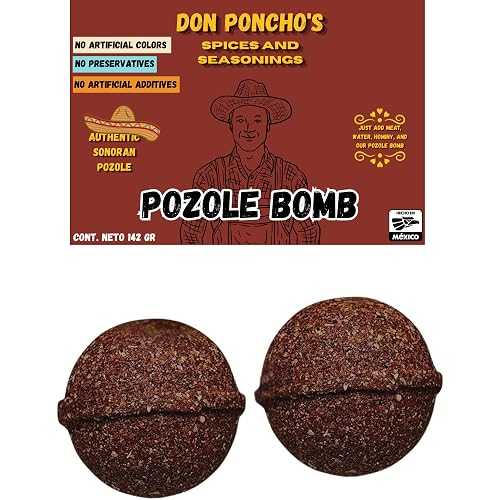 Don Ponchos Don Poncho s Pozole Bomb 142 g (5.01 oz) Authentic Sonoran Seasoning Ball / Natural Mexican Pozole Spice Mix / No Artificial Colors, No Preservatives / Traditional Flavor Bola para Pozole Mexicano