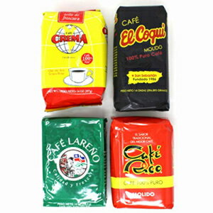プエルトリコ挽きコーヒー バラエティパック - 地元のお気に入り 4 品（14 オンス袋入り） (ラレノ リコ コキ クレマ) Puerto Rican Ground Coffee Variety Pack - 4 Local Favorites in 14 Ounce Bags (Lareno, Rico, Coqui and Crema)