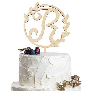 ʸ R ѡʥ饤줿˥륦åɥȥåѡΥ뺧ǰ餫ˤѡƥǥ졼ʡ Letter R Personalized Initial Wood Cake Topper Monogram Wedding Anniversary Birth...