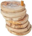 ナチュラルメッド オリーブウッド 素朴なコースターセット Naturally Med Olive Wood Rustic Coaster Set