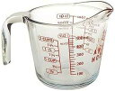 Anchor Hocking FBA_55177OL11 Open Handle Measuring Cup, 16 Ounce, Clear glass with red markings