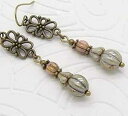 素朴な光沢のあるビーズを使用したボヘミアンスタイルのイヤリング Cloud Cap Jewelry Boho Style Earrings with Rusti...