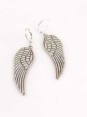 アンティーク ピューター ラージ エンジェル ウィング イヤリング Ear-Resistables Pewter Large Angel Wing Earrings アンティーク ピューター ラージ エンジェル ウィング イヤリング Ear-Resistables Pewter Large Angel Wing Earrings