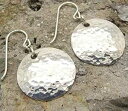 シルバー925ハンマードディスクピアス(Sサイズ) Cloud Cap Jewelry 925 Silver Hammered Disc Earrings in...