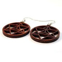 木製フープイヤリング ダビデの星、0g、敏感な耳用の低刺激性フック、タントラギフト GoaLaserFactory Wooden Hoops Earrings ...