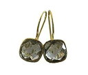 クッション カット グリーン アメジスト プラシオライト ジェムストーン ゴールド メッキ イヤリング Sophia Rose Jewellery Cushion Cut Green Amethyst Prasiolite Gemstone Gold Plated Earrings(4)