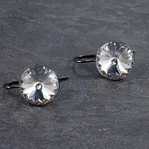 キラキラクリスタルガンメタルドロップイヤリングジュエリーギフト姉妹へ Designed by Stacey Jewelry, LLC Sparkly Cryst...