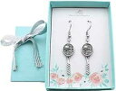 シルバー ピューターのテニス イヤリング。テニスのイヤリング。テニスギフト。テニスジュエリー。テニスの魅力。 Mom & Three Daughters Ten...