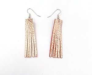 スモール ローズゴールドトーン レザー フリンジ イヤリング YB Green Jewelry Small Rose gold-tone Leather Fringe Earrings スモール ローズゴールドトーン レザー フリンジ イヤリング YB Green Jewelry Small Rose gold-tone Leather Fringe Earrings
