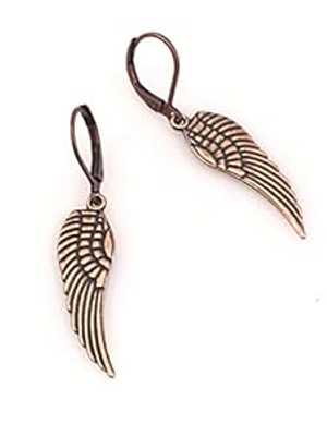 Anitqued コッパー エンジェル ウィング ミディアム サイズ イヤリング Ear-Resistables Anitqued Copper Angel Wing Medium Sized Earrings Anitqued コッパー エンジェル ウィング ミディアム サイズ イヤリング Ear-Resistables Anitqued Copper Angel Wing Medium Sized Earrings