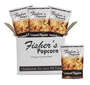 Fisher's Popcorn キャラメルポップコーン、グルテンフリー、5つのシンプルな材料、手作り、保存料不使用、高フルクトースコーンシロップ不使用、トランス脂肪ゼロ、10オンスバッグ（4個パック） Fisher's Popcorn Caramel Popcorn, Gluten Free, 5 Simple In(4)
