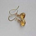 シトリン イヤリング ゴールド充填小さな宝石ドロップ女性のための 11 月の誕生石ジュエリー ギフト Smile The Ocean jewelry Citri...