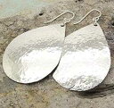 ハンマー加工されたスターリングシルバーのティアドロップ イヤリング (特大) Cloud Cap Jewelry Hammered Sterling Silve...