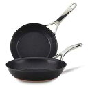 Anolon Nouvelle Copper Nonstick Frying / Fry Pan Set / Hard Anodized Skillet Set...