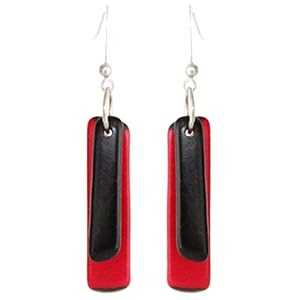 Duo Tagua イヤリング 赤と黒 ハンドメイド FLORAMA Natural Jewelry Duo Tagua Earrings in Red and Black Handmade