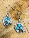 スターリングシルバーのイヤーワイヤーにターコイズストーンのアクセントビーズが付いた鳥の巣ピアス Ann Peden Jewelry Bird Nest Earrings with Turquoise Stone Accent Beads on Sterling Silver Earwires