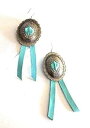 ウエスタン コンチョ ターコイズ レザー タッセル イヤリング 3 インチ Boot Jewelry Shop Western Concho Turquoise Leather Tassel Earrings 3 Inch