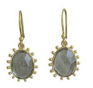 グリーン アメジスト プラシオライト ジェムストーン ゴールド メッキ スターリング シルバー イヤリング イヤーワイヤー Green Amethyst Prasiolite Gemstone Gold Plated Sterling Silver Earrings Earwires