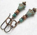 ラギッドリリーアンティーク銅製フラワーイヤリング Cloud Cap Jewelry Rugged Lily Copper Flower Earrings