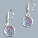 Bettina 手作り軽量 2 トーン パープル ブルー 小さな樹脂ドロップ イヤリング ビーズ Handmade Lightweight 2 Tone Purple Blue Small Resin Drop Earrings Beads by Bettina