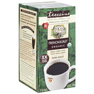 Teeccinoハーバルコーヒー、フレンチロースト、カフェインフリー、25カウントティーバッグ Teeccino Herbal Coffee, French Roast, Caffeine-Free, 25-Count Tea Bag