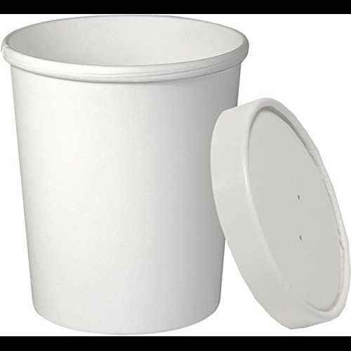 Solo KHB32A-2050 32 oz White Paper Food Container And Lid (Case of 250...