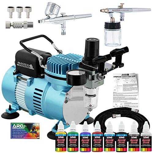 Master Airbrush Cool Runner II Dual Fan Air Compressor Airbrushing Sys...