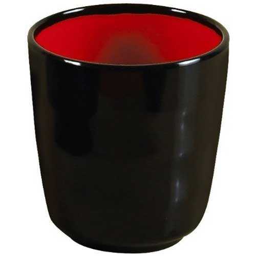 Yanco CR-9305 Black and Red Two-Tone Tea Cup, 7 oz Capacity, 3
