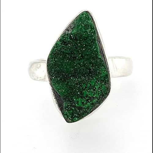 Natural Rocks by Kala Natural Uvarovite Garnet 925 Sterling Silver Silver Ring 8 Natural Rocks by Kala Natural Uvarovite Garnet 925 Sterling Silver Silver Ring 8