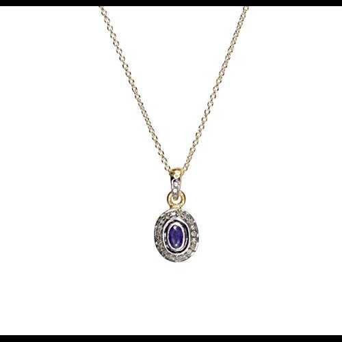 楽天Glomarketブルー サファイア ネックレス - 9 月の誕生石の誕生日ギフトのアイデア - 本物のサファイアとダイヤモンド Nadean Designs Blue Sapphire Necklace- September Birthstone Birthday Gift Idea- Real Sapphire and Diamond