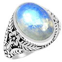 Natural Rocks by Kala Natural Rainbow Moonstone 925 Solid Sterling Silver Men's Ring Size 7, 8, 9, 10, 11, 12, 13(4)